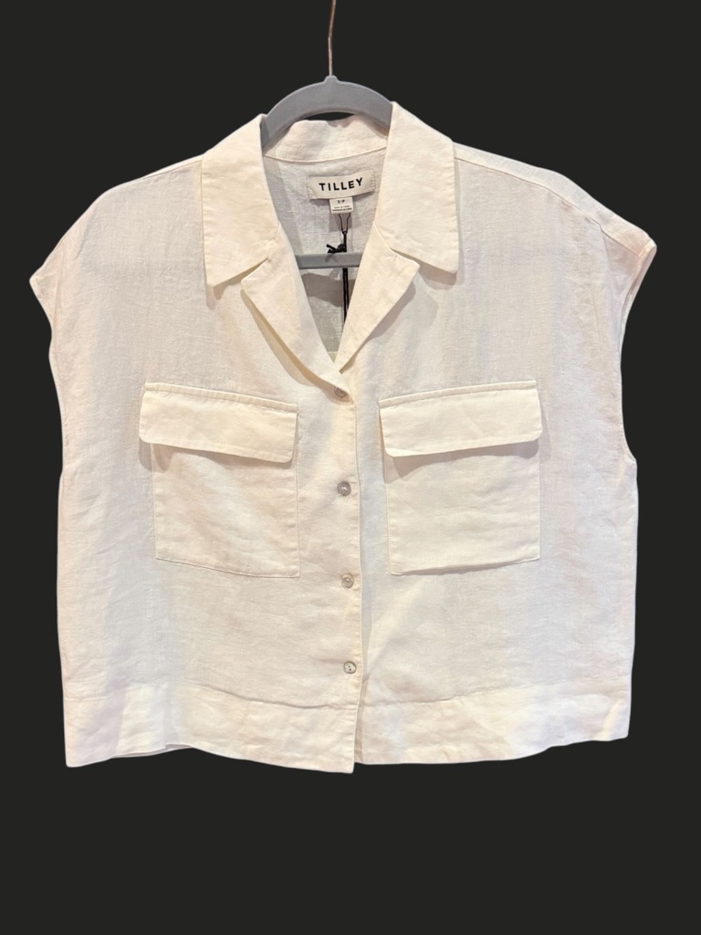 NWT TILLEY Linen Camp Shirt‎ Off White Canada S